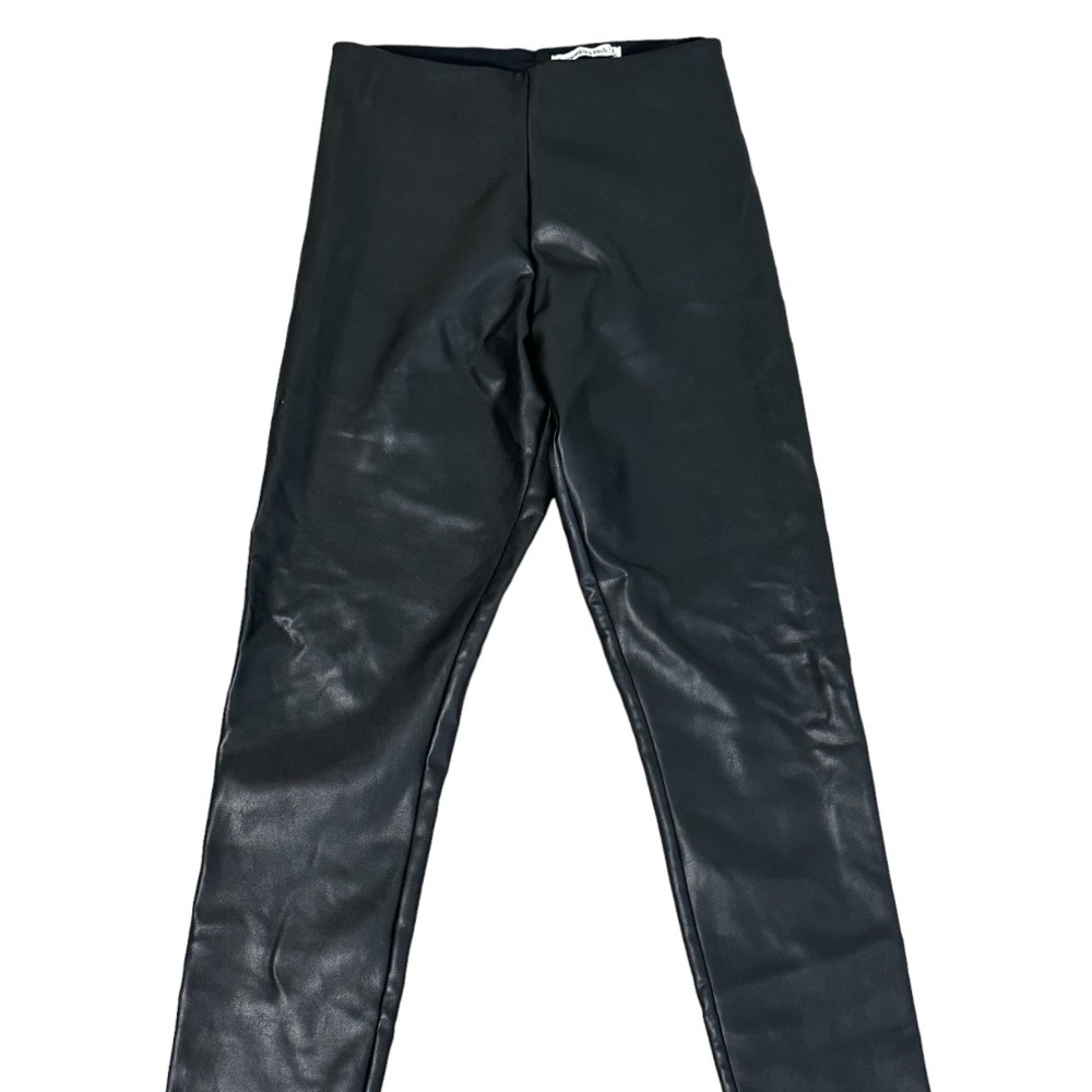 ABERCROMBIE & FITCH‎ Faux Leather Black Leggings size 4 Date Night Party Work - Picture 2 of 5
